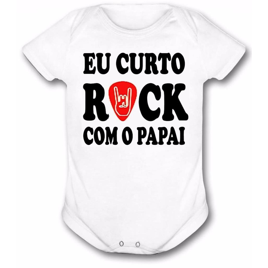 Body Bebe Eu Curto Rock Com Papai Body Frases Frete Gratis