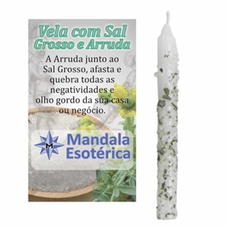 Vela Com Sal Grosso E Com Arruda em Oferta na Shopee