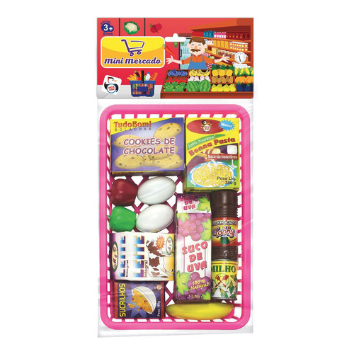 Brinquedo Faz De Conta Mini Mercado Cesta Pica Pau