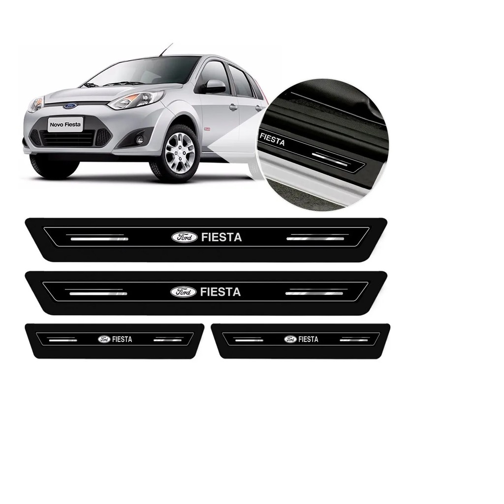 Soleira Protetor Porta Platinum Ford Fiesta 2003 2004 2005 2006 2007 2008 2009 2010 2011 2012 2013 2014 - Preto Imperdível !!!! !!! Aproveite!