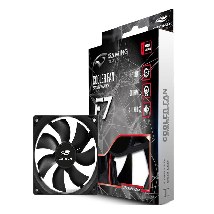 Cooler Fan Gamer Silencioso 120x120x25 mm Storm Series S/LED