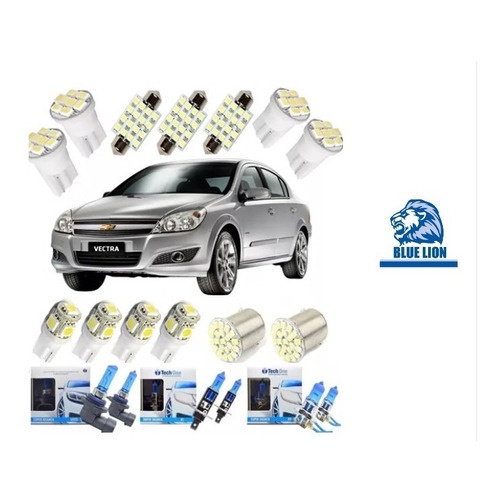 Kit Lampadas Led Super Branca Vectra Gt Elegance Techone
