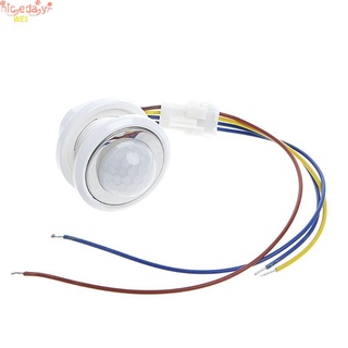 2pcs Interruptor Sensor De Movimento PIR Infravermelho LED De 40mm Com Atraso De Tempo Ajustável