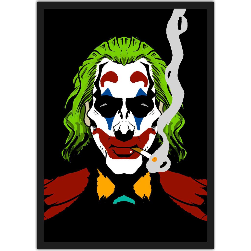 Quadro Decorativo Abstrato Coringa Joker Cinema Salas Quartos Com Moldura T06 PP