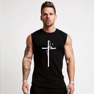 Regata Masculina Fé Cristá Gospel Machão Fitness Academia Longline