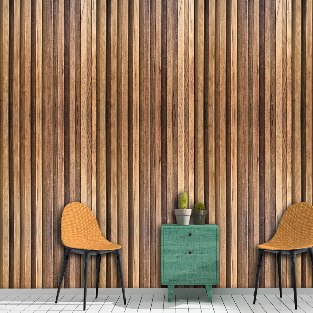 Papel de Parede Adesivo Madeira Ripada Carvalho Autocolante 2,50 mts em Oferta na Shopee