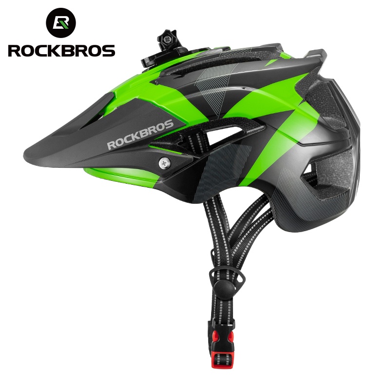 Capacete De Bicicleta ROCKBROS MTB Para Homens Ciclismo Com Absorção De Choque Noturna Montagem Gopro em Oferta na Shopee
