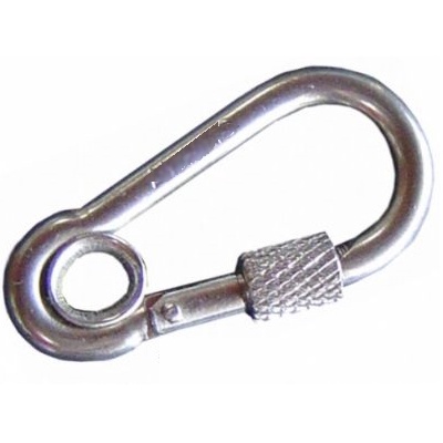 Mosquetão Engate Rápido em Aço Inox com Olhal e Trava - 7x70mm