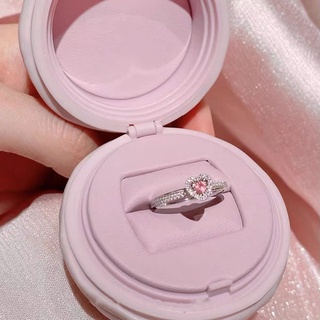 Promessa Anel De Prata 925 Do Amor Coração Mulher Noivado Casamento Rosa Cubic Zirconia Diamante (Tamanho Ajustável)