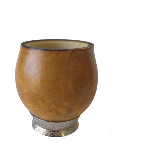 Cuia Chimarrão Coquinho Porongo Grosso Com Pé Inox Top