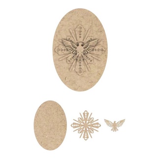 Kit -  5 Placa Oval 12cm Divino Espirito Santo Artesanato Em MDF  Lembrancinha Decoração - Amoratto