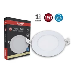 Plafon Led 12w 160mm Redondo Embutir Branco Neutro 4000k Avant