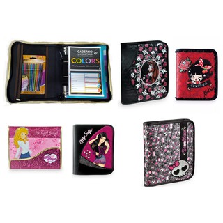 Fichário Feminino A4 Com 4 Argolas de Metal Fixas + 96 Folhas + Divisórias + 10 Canetas Bic Fashion