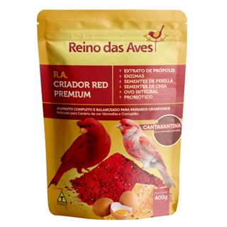 Farinhada RA Criador Red Premium 400g Reino das Aves em Oferta na Shopee