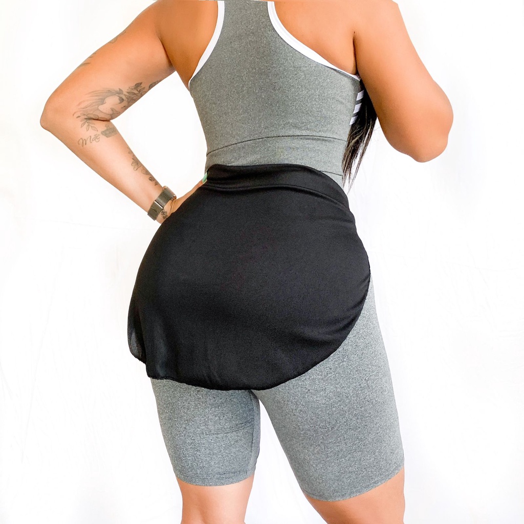 Tapa Bumbum Saia Roupa Feminina Academia Fitness Para Usar Com Legging Modelo Confortável
