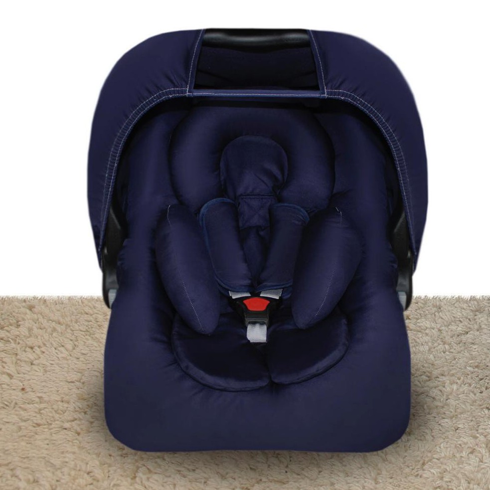 Capa Para Bebê Conforto + Capota / Protetor De Sol + Protetor de Cinto + Apoio de Corpo Azul Marinho