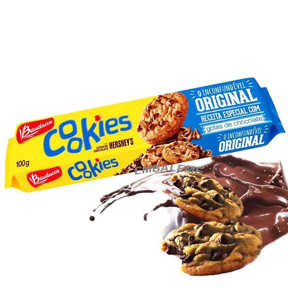 Biscoito Bauducco Cookies Original Com Gotas De Chocolate 100g | Shopee ...