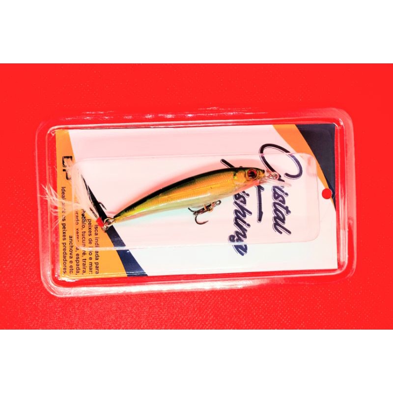 isca artificial Cristal marca BP robalo tucunaré traíra doura peixes predadores de rio e mar e pesqueiros de caiaque banco ou de beirada isca profissional testada e aprovada , nado realístico pintura impecável , e garateia afiadas