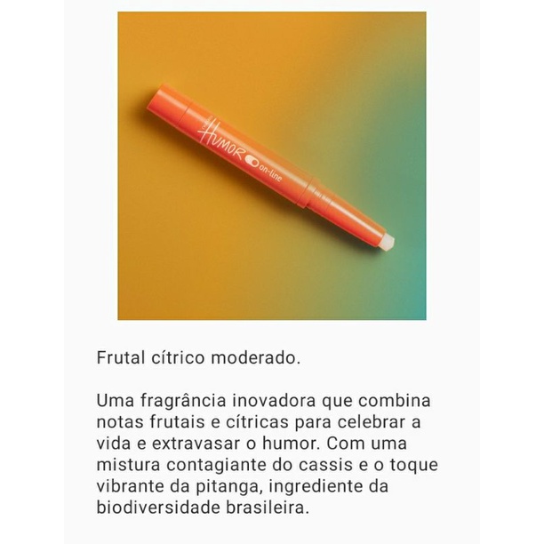 Perfume Sólido Humor On Line 800mg Natura | Shopee Brasil