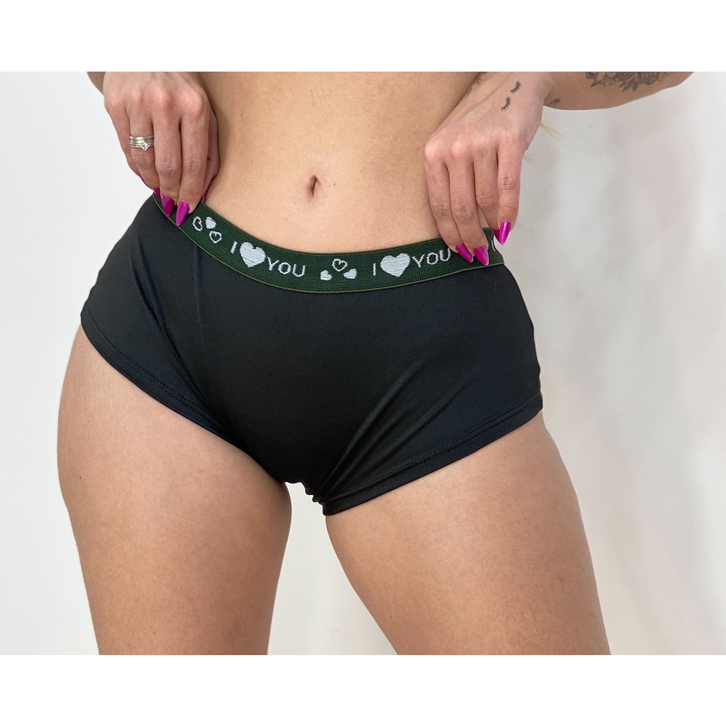 Cueca Box Feminina Em Suplex Lisa Com Elástico Shortinho Para Dormir Adulto