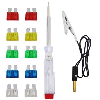 Fusível Automotivo 10A 15A 20A 25A 30A Amperes KIT 10 mias chave teste Fusíveis Carro Veiculo