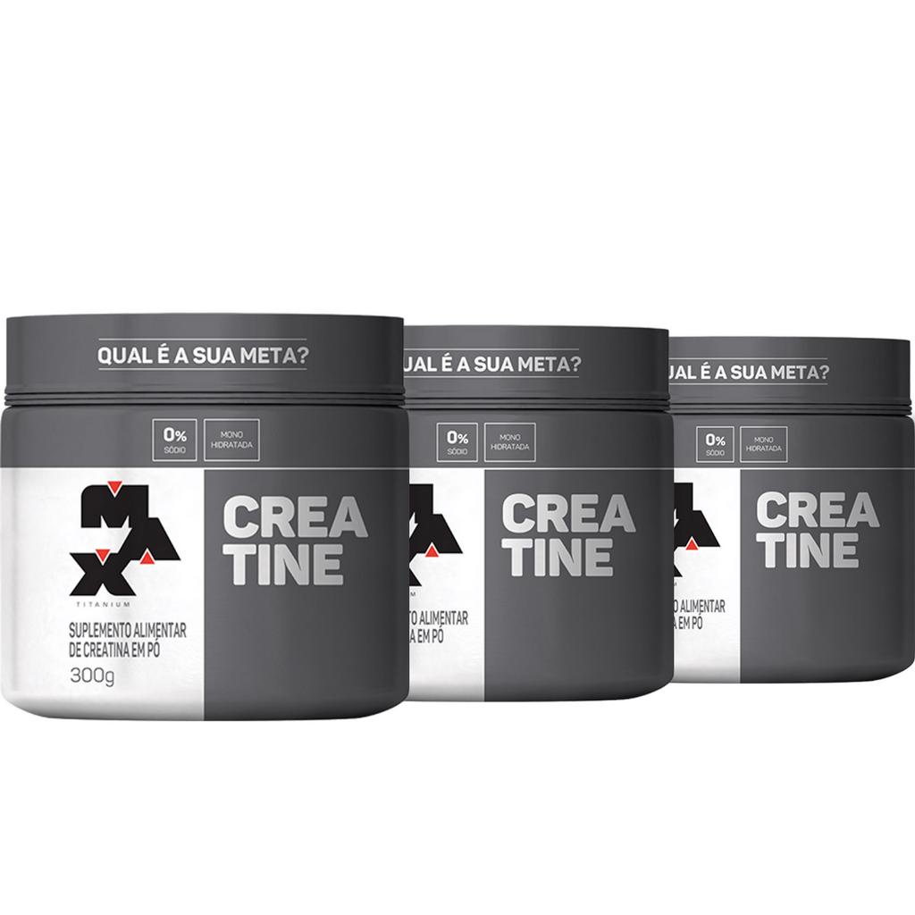 Kit 3x Creatina Monohidratada 300g Max Titanium