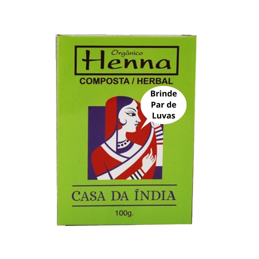 Henna Indiana Composta Herbal Powder Casa da Índia Para Cabelos