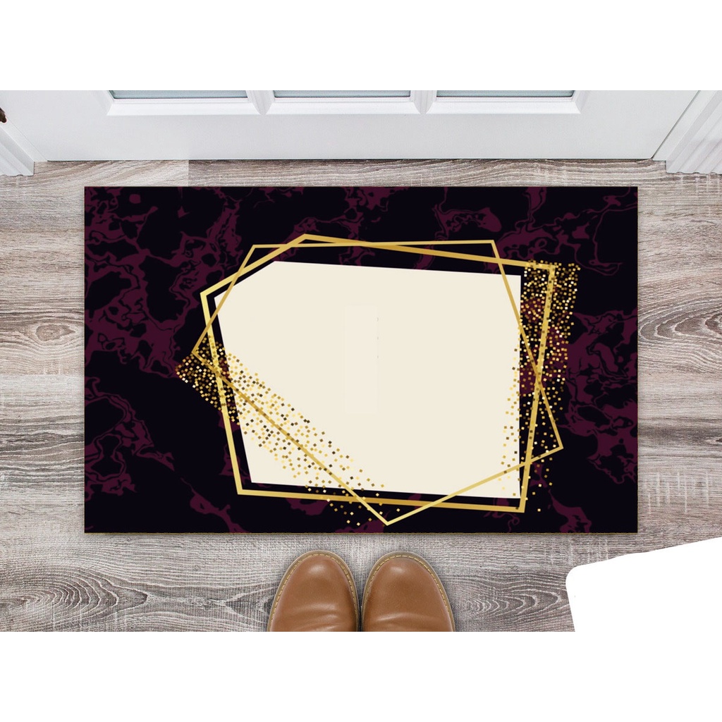 Tapete emborrachado para entrada de sua casa ou qualquer outro ambiente, medida 60x40 espessura 3mm - Estampa Geométrico Roxo