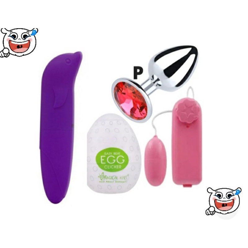 Kit Vibrador Bullet Multivelocidade Penis Personal Golfinho Ponto G Plug Anal Egg 2704