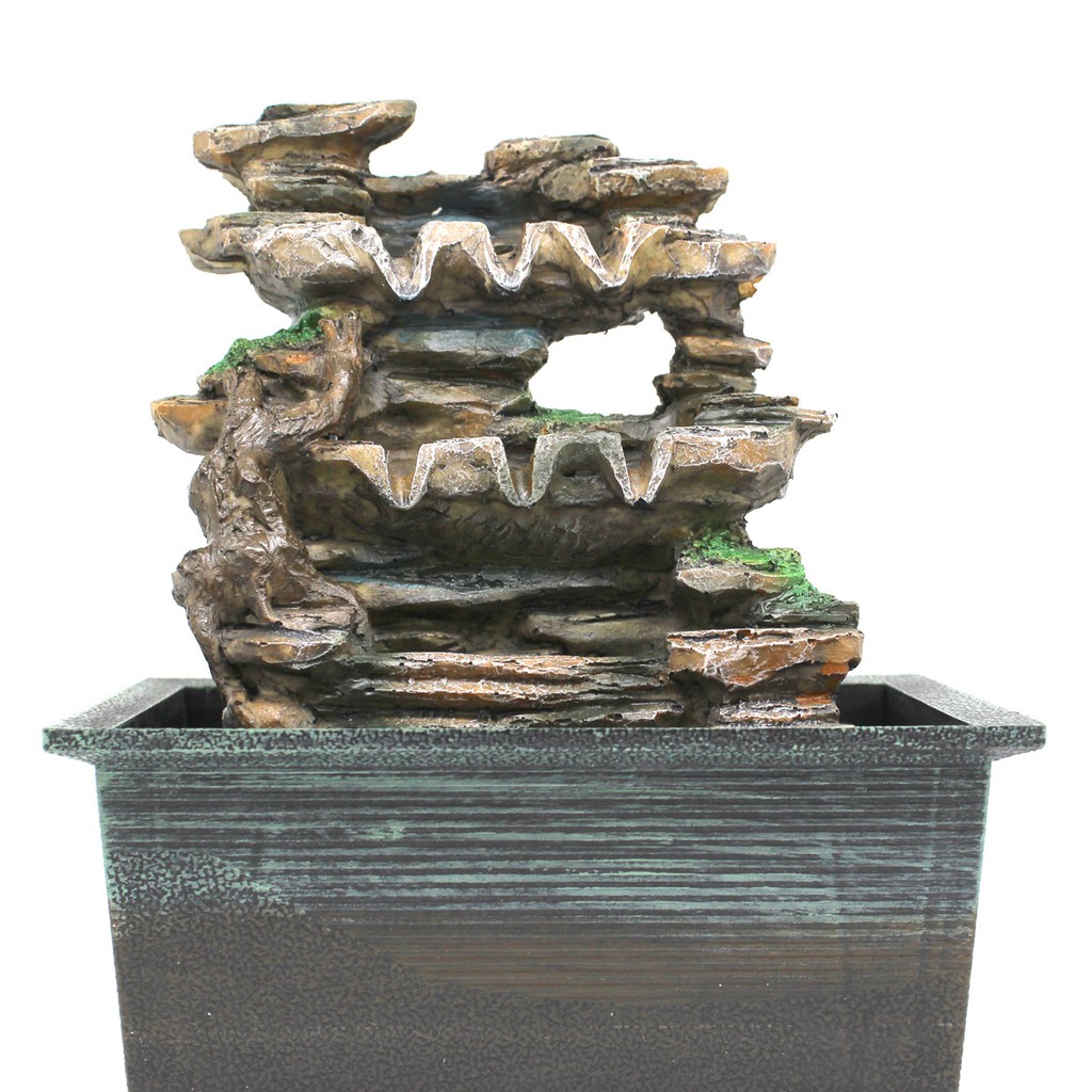 Fonte de Água Decorativa Resina Cascata Iluminação de Led Bivolt GT743 Lorben
