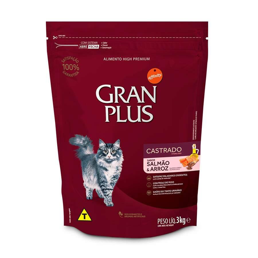 Ração Granplus Gatos Ads Castrados  Salmão E Arroz  3Kg em Oferta na Shopee