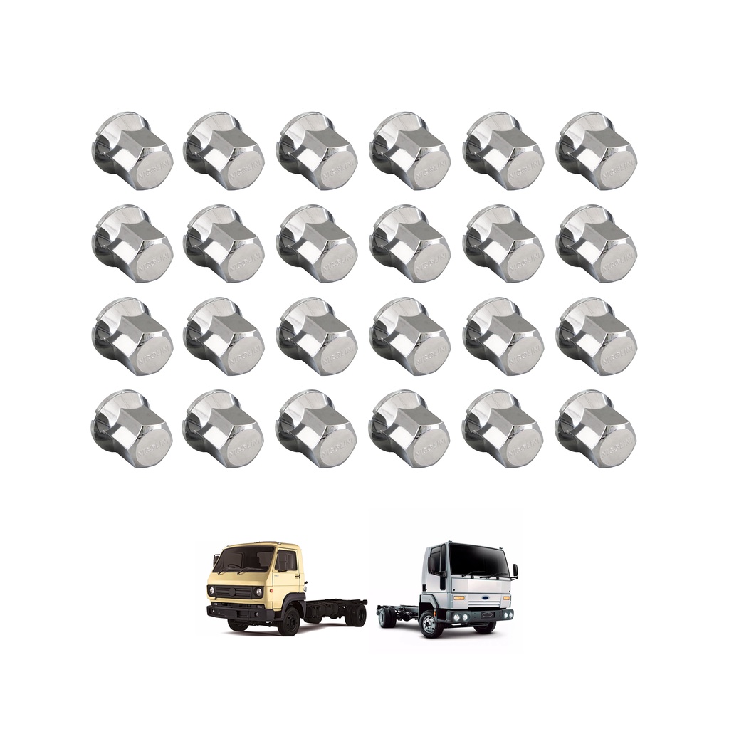 Tampa Capa Porca Roda Cromada Vw 8150 8140 8160 5150 5140 Ford Cargo 814 815 816 712 Volare Agrale