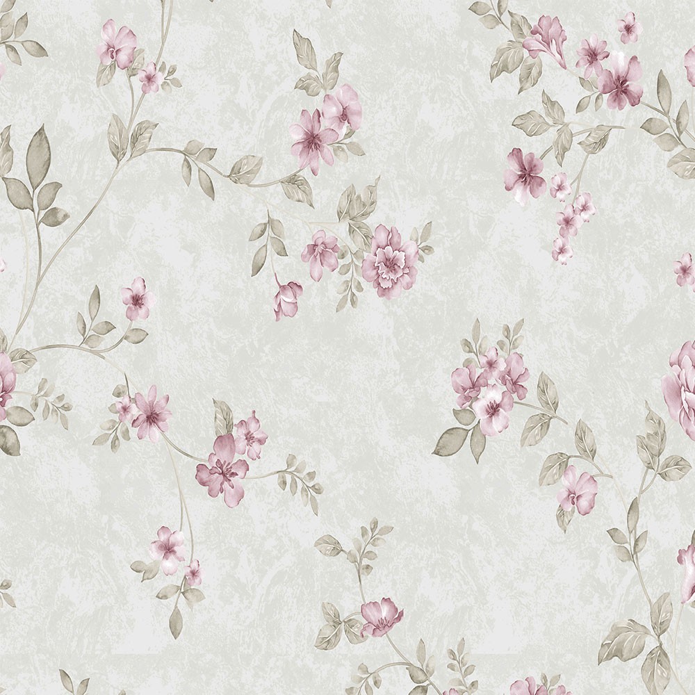 Papel de parede com tons de verde e detalhes em rosa Para Quartos e Sala em Oferta na Shopee