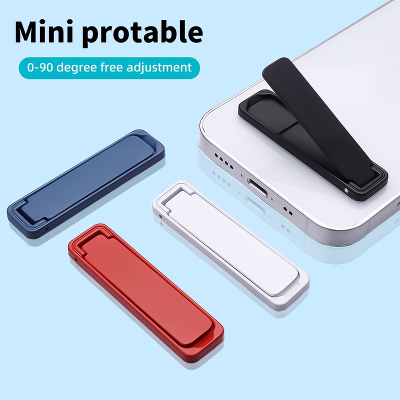 Mini Suporte De Celular Invisível Universal Dobrável De Liga De Zinco Ajustável Auto Colante Para