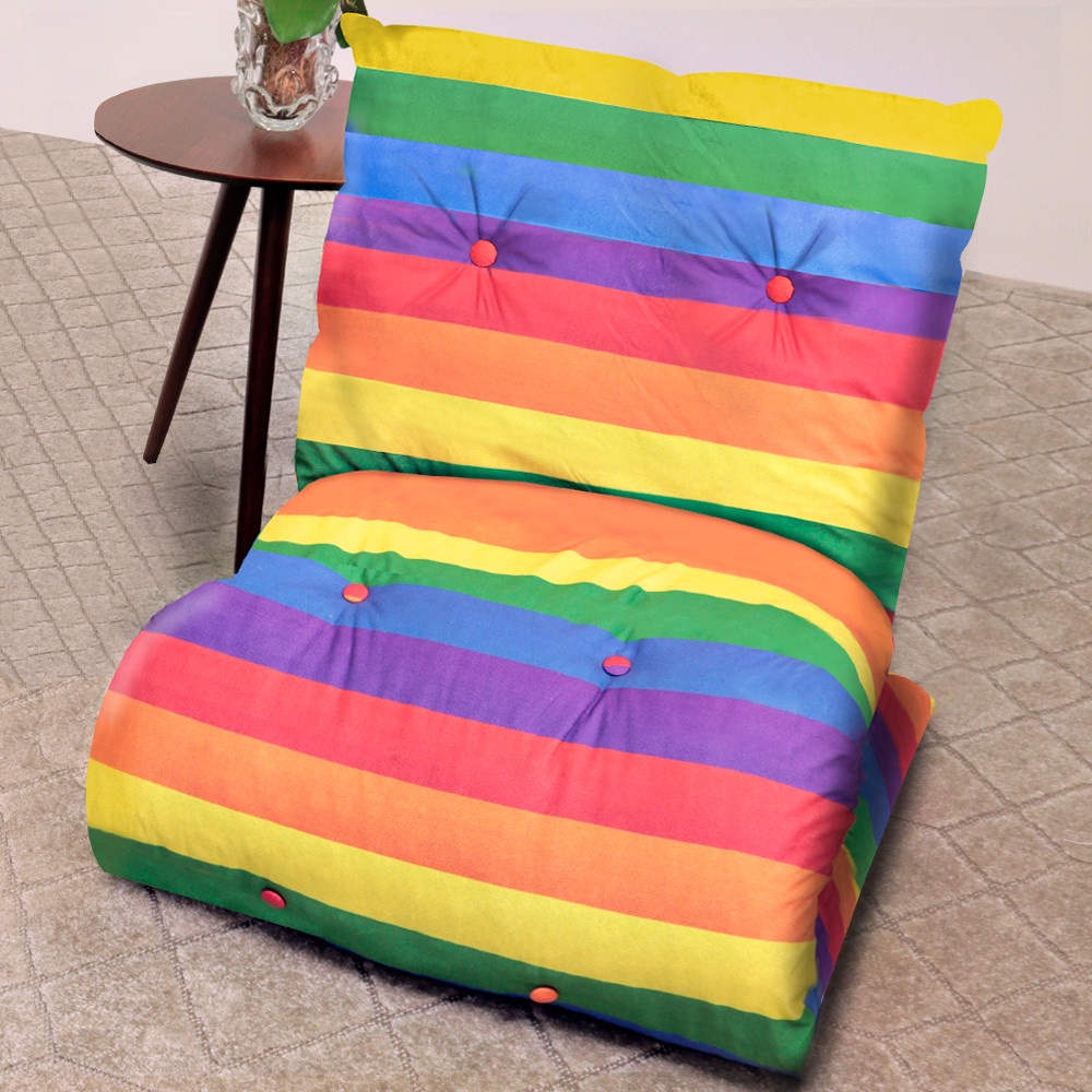 Futon Dobravel De Espuma Solteiro Suede Colorido BF Colchões