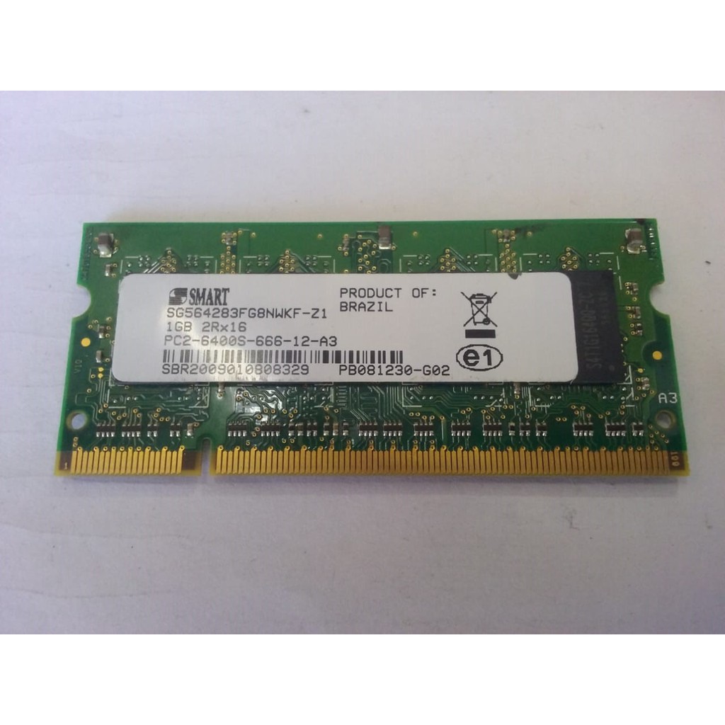 Memoria Smart Ddr2 1gb 2rx16 Pc2 6400s 666 12 A3 2313 Shopee Brasil