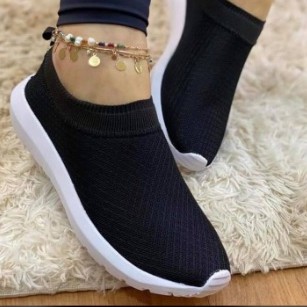 tênis feminino meia Confortável Sem Cadarço academia caminhada treino casual V 2107