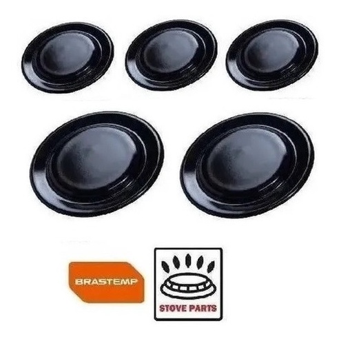 Kit Espalhador Tampas Peças Fogão Brastemp Ative! 3pq + 2gd