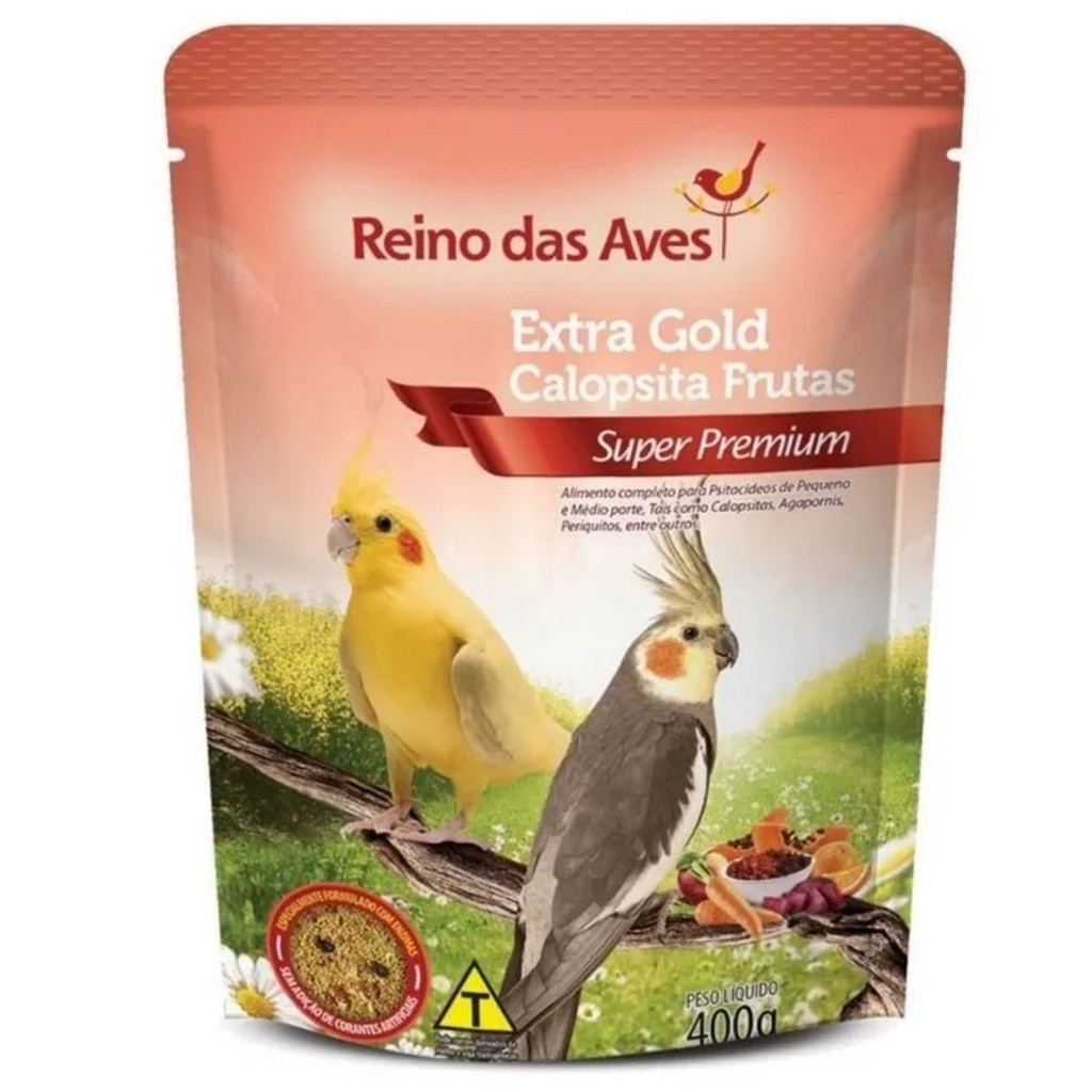 Ração Extra Gold Calopsita Frutas 400g - Reino das Aves em Oferta na Shopee