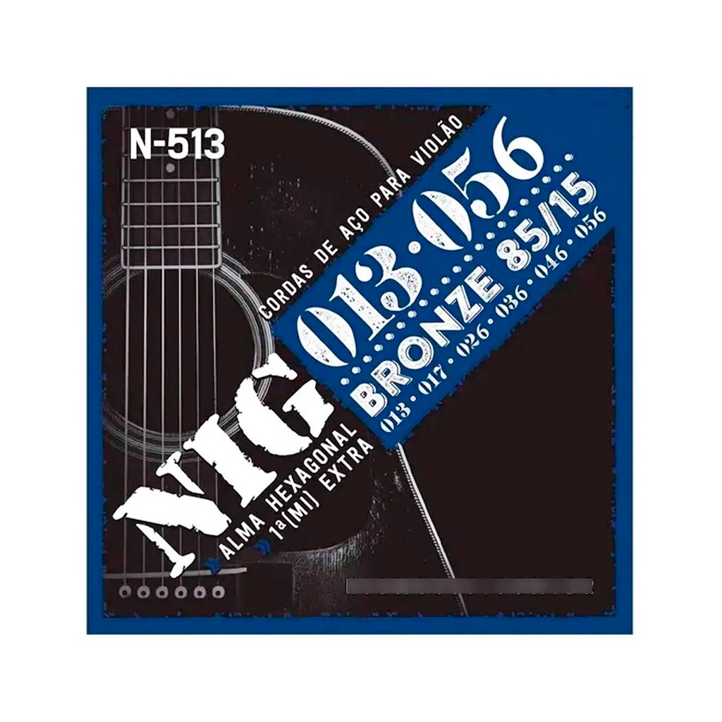 Encordoamento Nig Cordas 013 P/ Violão Aço Bronze 85/15 - N513