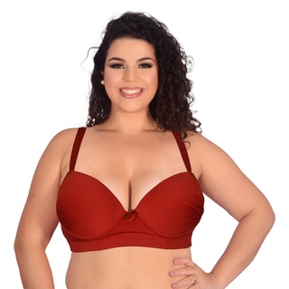 Sutiã Plus Size Reforçado C om Bojo Cores Lisas Kaly