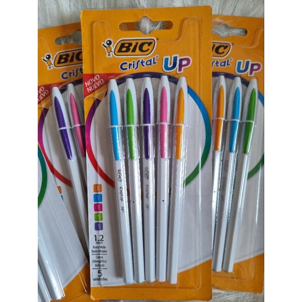 Kit de Caneta Esferográfica Bic Cristal Up 5 Cores 1.2mm  / Papelaria  / Material Escolar / Caneta Colorida