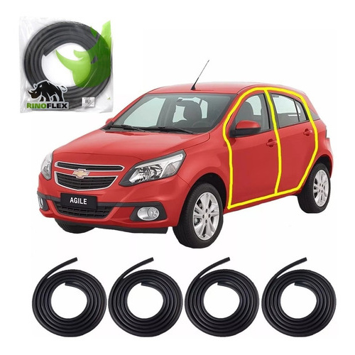 4 Borrachas Porta Lateral Agile Astra Celta Corsa Aba Lisa em Oferta na Shopee
