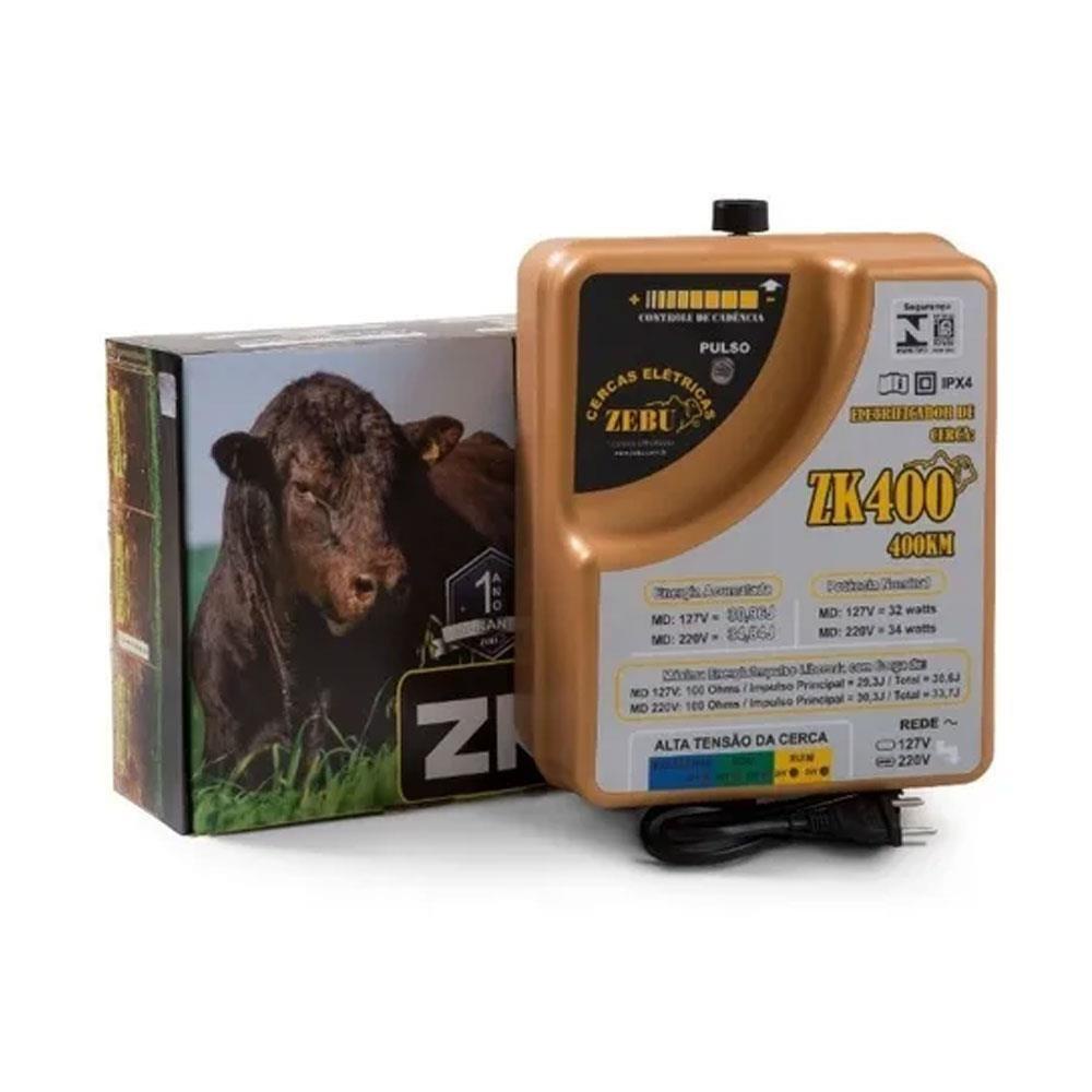Eletrificador Zebu de Cerca Elétrica Rural 400km ZK400 220V