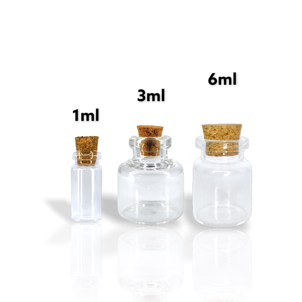 Frasco Penicilina 1ml 3ml 6ml de vidro com tampa rolha kit com 100