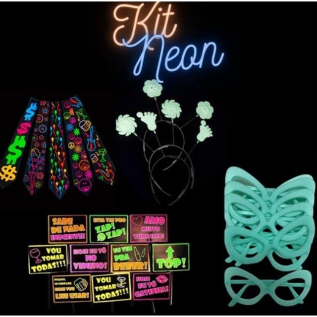 Kit Balada Neon 50 Itens Para Festa Acessorios Variados