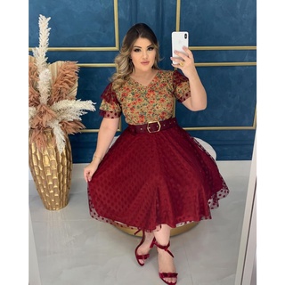 Saia Midi Plissada Com Tule (Não Acompanha Cinto ) Moda Feminina e Cristã