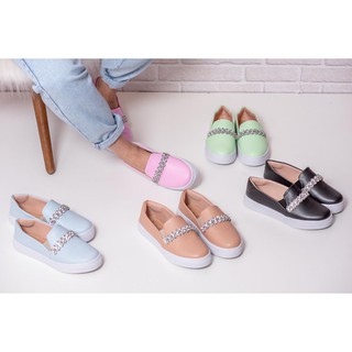 Tenis Feminino Slip On Casual Pedraria Iate