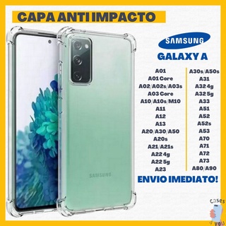 Capa TPU Capinha Transparente Anti Shock para Celular Samsung Galaxy A01 A01 Core A02 A02s A03 A03s A03 Core A10 A10s M10 A11 A12 A13 A20 A30 A50 A20s A21 A21s A22 4g A22 5g A23 A30s A50s A31 A32 4g A32 5g A33 A51 A52 A52s A53 A71 A81 A72 A73 A80 A90