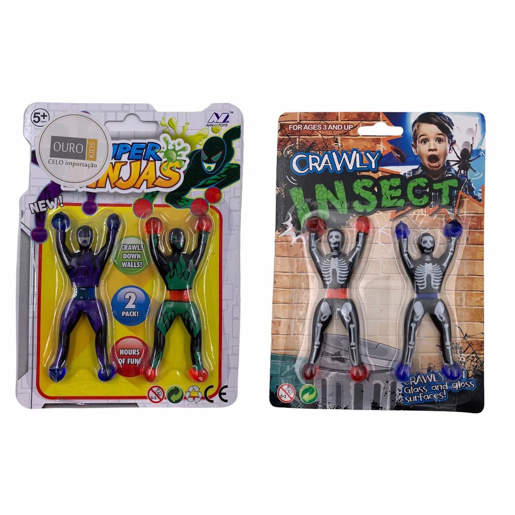 Boneco ninja geleca gruda na parede 2 unidade em Oferta na Shopee